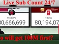 I liked a YouTube video PewDiePie Vs T-Series live sub count : will PewDiePie or T Series get 100M first?
