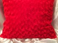 Red Fleece Throw Pillow via Etsy