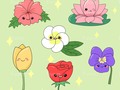 Flowers Kawaii Emotional Emoji Characters printable stickers by LucileStudios via Etsy