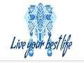 ‘Best Life Boho Blue’ Canvas Print by DesignsbyAngela
