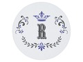 Crown Wreath Monogram 'R' Round Paper Coaster