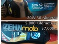 Aceite para tu moto Zehnmotos en 20W 50 Mineral para 3.000 kilometros a $7.000.- presentando tu Tarjeta de Ciudadan…