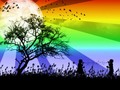 #fliiby Kids Playing (Rainbow Background) ~ Art Design