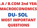 DU - SOL BA / B.com 2nd Year Economics Important Questions | Macroeconomics Important Questions |