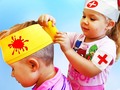 Me ha gustado un vídeo de YouTube ( - Сrying Babies! Accident! Bad baby Playing Doctor & Learn Colors With