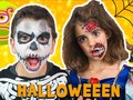 Me ha gustado un vídeo de YouTube ( - 🎃 Somos ZOMBIES en Halloween 👻 MAQUILLAJE terrorífico de