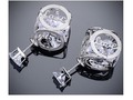 Silver Love Crystal Double-Sided Cube Earrings