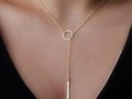 Circle Chain Lariat Necklace