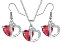 Red Sweetheart Necklace and Earring Set