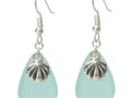 Aqua Seashell Earrings