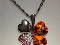 Orange Shamrock Necklace