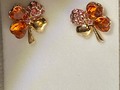 Orange Shamrock Earrings