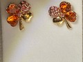 Orange Shamrock Earrings