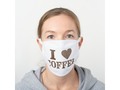 I Love Coffee White Cotton Face Mask via zazzle