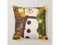 Christmas Tree Snowman Throw Pillow via zazzle