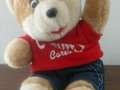 Check out Carrows Cares! Advertising Plush Brown Bear Red Shirt Blue Overalls-Approx 14" via eBay