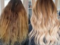 Todo cabello procesado tiene solución siempre y cuando esté en manos de los expertos ❤️ Diseñamos el tono ideal para su piel e hidratamos y cortamos el cabello que estaba muy procesado