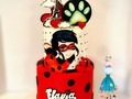 🐞¡Lady bug into action!🐞 in this beautiful and delicious cake🎂🤩special for flavia✨ @anayrigdb ❤️ . .  .  #ladybugcake #miraculouscake #cakedesign #customcakes #cakeart #cakeofinstagram #cakeoftheday #cakedecorating #cakechic #cakegirls #birthdaycake #cumpleañera #vanillacake #amscake #orlandoflorida