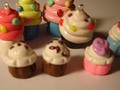 Cute Cupcake Charms Made of Polymer Clay