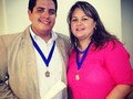 Junto a @sofiaktv quien lleva el legado de Don #MarianoKossowski hoy recibiendo orden del fundador de @Promartv gracias a la Fund. Macario Yepez #Gratitud
