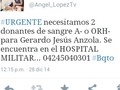 #ServicioPublico #Donantes #Sangre #Barquisimeto #Bqto #Venezuela #igersBqto #igersBarquisimeto #URGENTE necesitamos 2 donantes de sangre A- o ORH- para Gerardo Jesús Anzola. Se encuentra en el HOSPITAL MILITAR... 04245040301