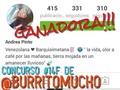 @Pinto_andr3a es la ganadora del concurso de @BURRITOMUCHO puedes pasar por la sede de #BurritoMucho en la carrera 25 entre calles 15 y 16 a disfrutar junto a tu acompañante de tus #Burritos celebrando hoy el #DiaDelAmor #SanValentin no olvides publicar las fotografías con la etiqueta #ailofburrito muchas felicidades 👏👏👏👏 +Info al 0251-252-70-34