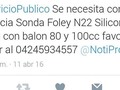 #ServicioPublico Se necesita con carácter de urgencia Sonda Foley N 22 Siliconada, 3 vias con balon entre 80 y 100cc quienes puedan colaborar por favor comunicarse al número de teléfono 04245934557