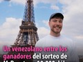 Un #venezolano identificado en Instagram como Jaime Hernández Terán es uno de los 10 ganadores de 10.000 dólares por el sorteo publicado por el youtuber Jimmy Donaldson, también conocido como MrBeast (@mrbeast) .  Hernández Terán quedó en el puesto número 5 del sorteo hecho por MrBeast, cuya publicación en #Instagram (IG) fue eliminada por la plataforma tras haber sido calificada como contenido engañoso.  El sorteo consistía en compartir la publicación (ya borrada por IG), etiquetar a un amigo en los comentarios y seguir el perfil de MrBeast.   By: @vpitv