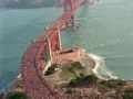 The Golden Gate Bridge, 50th anniversary celebration (1987). estimated population of people on the bridge was around 800,000, causing the the bridge to sag seven feet because of unprecedented weight. Photos: Doug Atkins __________ #ArchitectureNow All materials presented on this site are Ⓒcopyrighted and owned by the creators listed above.