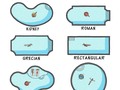 Different options of swimming pool shapes.  An extract of what you will find in The Graphic Guide to Residential Design Planing  ✅The e-book comprises easily understandable graphics, recommendations for both interior and exterior design, comprehensive scrutiny of schematic floor plans, as well as guidance on avoiding common design errors.  🔗Tap our LINK IN BIO in @architecturenow to Find The Graphic Guide to Residential Design #Ebook   🆕Updated versión 2023 __________ #ArchitectureNow  All materials presented on this site are Ⓒcopyrighted and owned by the creators listed above.