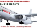 Tiquetes aereos a destinos nacionales e internacionales.  Tarifas segun fecha y categoria low cost. Info y reservas 3142827476 Of calle 14 Nº 14 - 21 centro Granada. #AriatoursTeLleva