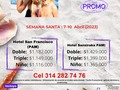 SANTA MARTA EN SEMANA SANTA. ABRIL 7 - 10. INCLUYE: TIQUETES AEREOS IDA Y REGRESO CON EQUIPAJE DE MANO MAS DE 20 KILOS EN BODEGA, 4 DIAS 3 NOCHES CON DESAYUNO Y CENA INCLYUIDOS, TRASLADO AREOPUERTO HOTEL AEROPUERTO, TOUR A PLAYA BLANCA Y ASISTENCIA MEDICA. Info y reservas 314 2827476 of: Calle 14 Nº 14 - 21 centro Granada. ·AriatoursTeLleva.