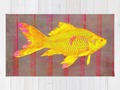 Gold Fish on a Striped Background Rug
