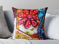 'Polkadot Daisy' Throw Pillow by mimulux