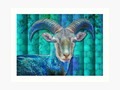 'Billy Goat Blue' Art Print by mimulux