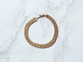 Recycled Vintage Antique Gold Toned KK Stamped Metal Roman Bracelet by NolaRejeweled