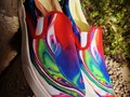 They have arrived and they are beautiful! Delivered in a week! You can have your own Water Drop shoes.  Start wearing my abstract art today 👍😉   #art #shoes #design #abstract #colors #sliponshoe #fashion