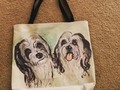 Tote-bag with your favorite animals or dog on it? Like these couple of Polish Lowland Sheepdogs.  100% spun polyester with cotton web handles. Printed on both sides. Machine washable. Measurements are in inches.    #art #bag #fashion #watercolors #original #uniqueness #doglovers #dogs #animals