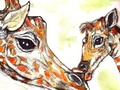 Mothers love #watercolors #giraffe