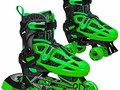 Roller Derby Niños 2-en-1 Roller/Patines en línea (3-6):  ¡2 PATINES EN 1! Cambie entre quads y en línea para obtener lo mejor de ambos mundos  ¡NO SUPERES MÁS! Tamaño ajustable para pies en crecimiento: mediano se adapta a los tamaños de zapatos 3 a 6.  RODAMIENTO SUAVE: Ruedas de uretano con buen agarre para interior/exterior cargadas con rápidos rodamientos plateados 5  EL TRATO REAL: Los quads tienen camiones reales para el control; Las líneas en línea tienen un freno que no deja marcas en el patín derecho  PONTE EN MARCHA: las botas cómodas y de apoyo son ideales para principiantes.