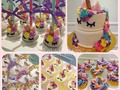 🦄 #unicorn #unicorns #unicorncake #unicornparty #cakepops #cake #cookies #coveredoreos #happybirthday #bakedvanillapasteleria