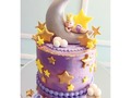 #baby #moon #stars #twinkletwinklelittlestar #babygirl #cake #bakedvanillapasteleria