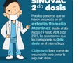 Les recordamos a todos los usuarios que hayan vacunado en el estadio Romelio Martínez desde el día Marzo 19 hasta Abril 3 de 2021, que les corresponde su segunda dosis en el mismo lugar. Es obligatorio llevar carnet de vacunación para poner la segunda dosis.  Vacunemos a los adultos mayores. #YOBAQUNOAMIVIEJOS  Recuerda la importancia de no olvidar las medidas de autocuidado para prevenir el contagio del Covid-19. Manten los lugares ventilados, usa correctamente el tapabocas, cubriendo boca y nariz; evita reuniones con personas que no vivan en tu mismo entorno familiar.  𝗟á𝘃𝗮𝘁𝗲 𝗹𝗮𝘀 𝗺𝗮𝗻𝗼𝘀 𝗳𝗿𝗲𝗰𝘂𝗲𝗻𝘁𝗲𝗺𝗲𝗻𝘁𝗲. Si necesitas información, puedes comunicarte con nuestro call Center 3225757 ¡Estamos para atenderte!   #Baqunatuvida #Baqunatusiviejos #prevenirloestaentusmanos #quedateencasa #lavatelasmanos #cuidemonostodos #vacunate #vacuna #MiRed #MiRedIPS #CuidamosTuSalud #Barranquilla  @opspaho @secsaludbaq @minsaludcol @organizacionmundialdelasalud @alcaldiabarranquilla