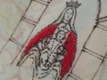 Virgen de Coromoto Ilustración:@francoarq  Bordado/Montaje: Buenamoza Colección: bastidores Serie: Iconografia Mariana.  #collar  #dijes  #bastidores  #embrodery  #orfebreia #hechoamano #trabajoartesanal