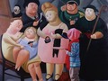 Homenaje al maestro BOTERO “La familia presidencial” No hay dudas. Cuando Fernando Botero pintó La familia presidencial no estaba solamente haciendo un cuadro representativo de su característico estilo. Hay figuras exageradamente voluptuosas, sí, pero también -y con el título queda claro- estaba haciendo una crítica a la representación política de la sociedad colombiana y del mundo entero. En mi caso, la apropiación me sirve como excusa para representar a los niños que sueñan con cumplir sus más anhelados deseos de ser artistas, médicos, bomberos, maestros, astronautas…  @duquearangogaleria 170x150 cm, #oleosobrelienzo