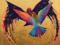 ‘’Volemos hasta el infinito’’ Amigos feliz día del amor y la amistad  Autor de la pintura: Carlos Bazán  Mixta sobre tela  #artelatinoamericano #aves #Oaxaca #amor #estrellas #amor #instaart #hechoenmexico #vida #colores #esperanza #artechocholteco #artemexico #arteoaxaca