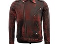 Chaqueta en cuero envejecido tipo biker con base de color rojo.  Disponible para entrega inmediata.  Cra 13a # 78 - 14 oficina 202  Envíos a todo el 🌎  #realleatherisforever  #lachaqueteria