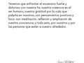 Tal vez está es una de las grandes lecciones de la vida, la gran oportunidad, aprender a festejar y agradecer por la oportunidad que ese momento tan inusitado y dramático nos está ofreciendo.  Aprender, en medio de muertes y hospitales llenos, en medio de la indiferencia y la inconsciencia de muchos, a redoblar la atención que le damos a nuestros pensamientos y a nuestras vibraciones, lo que somos capaces de emanar y hacer.  Chile nos vemos el Miércoles 3 de Mayo Argentina nos vemos el Viernes 5 de Mayo✍🏻  Últimas entradas en Laurachimaras.com🎟️✈️
