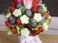Bouquet de frutas con chocolate