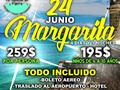 Este 24 de junio salimos a Margarita 🌊🏖️🏝️ Disfruta esta super promoción 4 dias y 3 noches CON TODO INCLUÍDO. - - Precio: 259$ por persona 🌠 195$ por niños de 4 a 10 Años 🌠 Haz tu reserva desde ya!. - TODO INCLUÍDO: 🔸 TRASLADÓ 🚍🛣️ AL AEROPUERTO 🔸 BOLETO DE AVIÓN 🔸 TODAS LAS COMIDAS🥟 🔸 TODO EN BEBIDAS NACIONALES  🔸 HOTEL - #viajes #chuotours #confianza #traslados #viajes #margarita #laguaira #caracas #megusta #vacaciones #piscina #parquetematico #nexansdesing